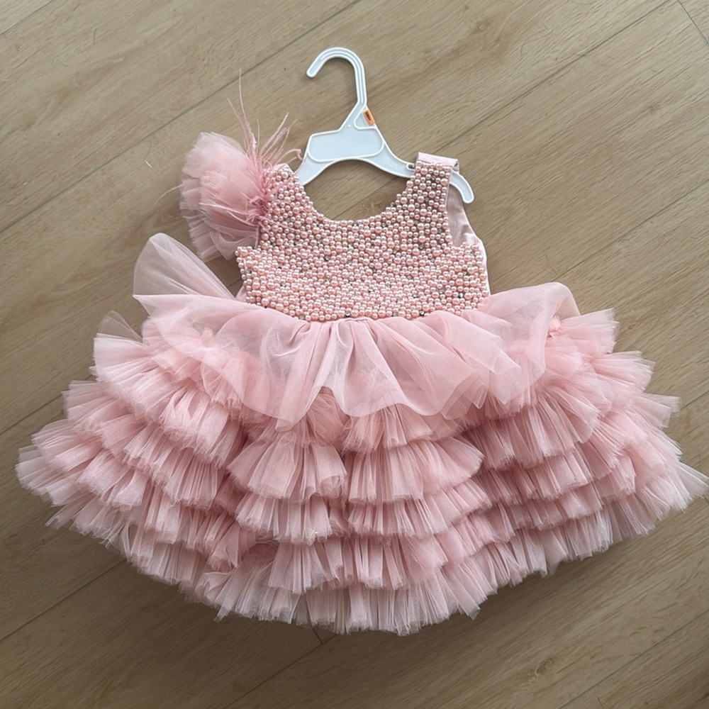 Couture baby girl / toddler dress for weddings, parties, flower girl tulle skirt